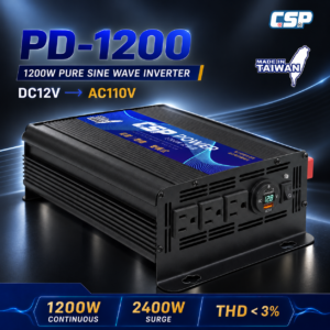 PD-1200W 12V to 110V Pure Sine Wave Power Inverter